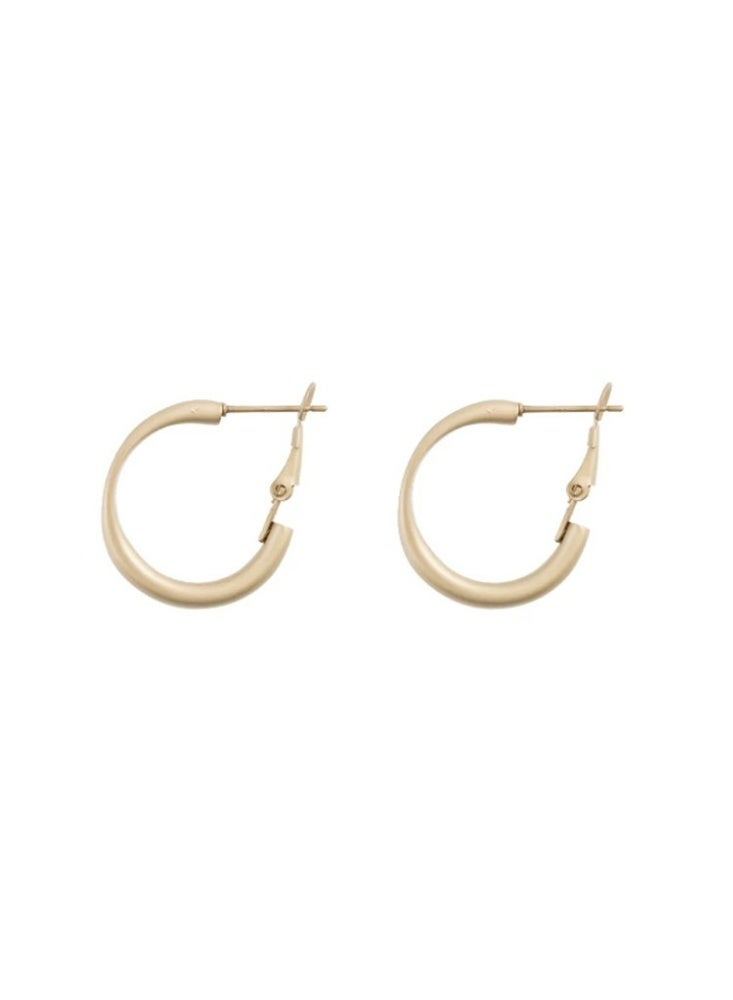 Matte Finish Small Hoop Earrings - Image 4